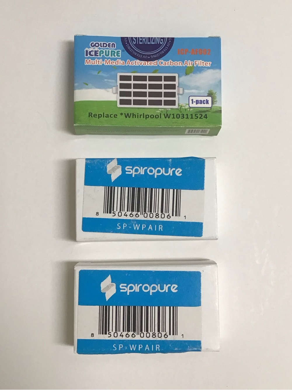 Whirlpool Refrigerator Air Filters 3-PACK Fits W10311524 Icepure Spiropure NEW